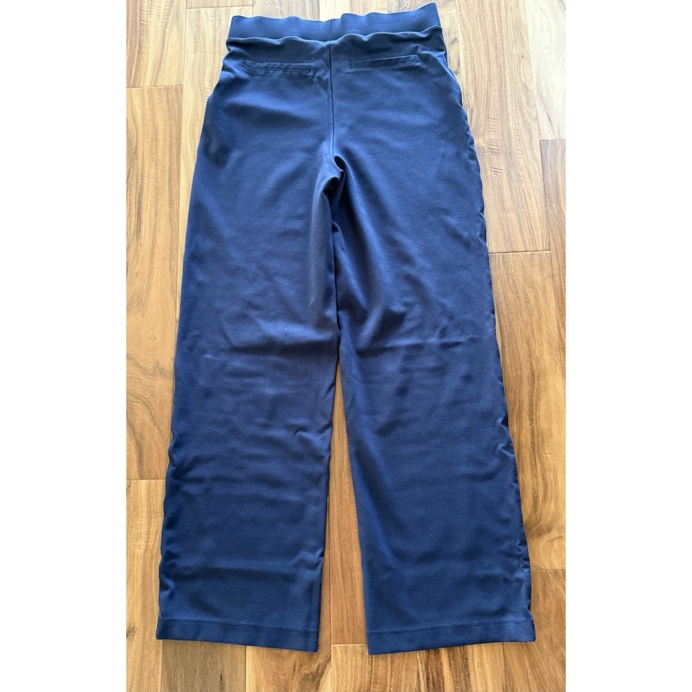 Quince Navy Wide Leg Leg Pull On Pants Women's Size Large Stretch Comfort